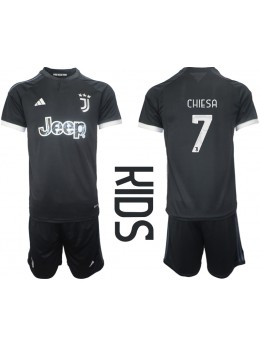 Juventus Federico Chiesa #7 Replika Tredje Kläder Barn 2023-24 Kortärmad (+ byxor)